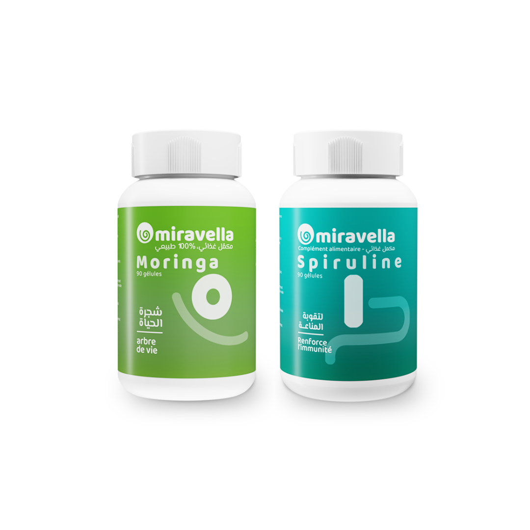 Duo Immunité: Moringa + Spiruline