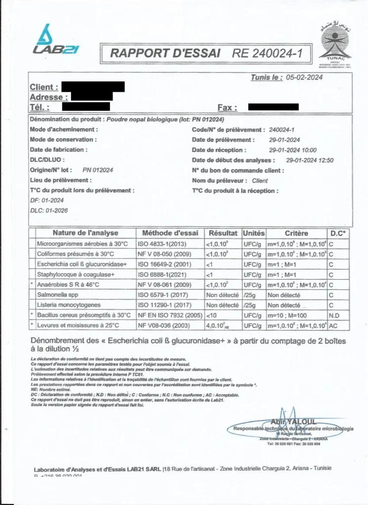 Nopal - Bulletin d’analyse